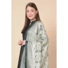 Generic Women's Art Silk Printed Dupatta (Grey, Length: 2.25 to 2.50 Mtr)