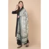 Generic Women's Art Silk Printed Dupatta (Grey, Length: 2.25 to 2.50 Mtr)