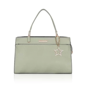 Generic Women’s Faux Leather Textured Adjustable Long Belt Handbag (Green)