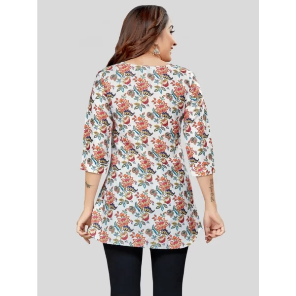 Generic Women's Cotton Blend Round Neck 3/4 Sleeves Short Top (Multicolor)