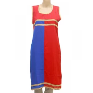 Women’s Synthetic Kurtis (Red, Blue, M)