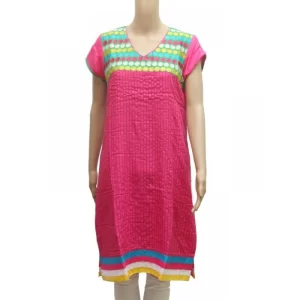 Women’s Rayon Kurtis (Pink, Green, L)