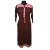 Women's Rayon Kurtis (Brown, XL)