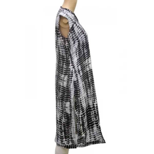 Women's Rayon Kurtis (Black, White, L)