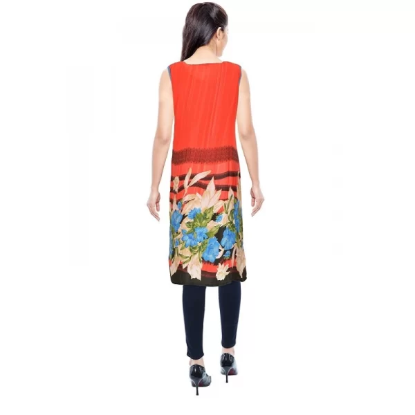 Women's Synthetic Kurtis (Orange, L)