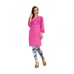 Women’s Cotton Kurtis (Pink, XL)