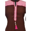 Women's Rayon Kurtis (Brown, XL)