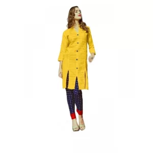 Women’s Cotton Kurtis (Yellow, L)