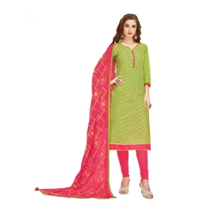 Women’s Banarasi Jacquard Unstitched Salwar-Suit Material With Dupatta (Green, 2-2.5mtrs)