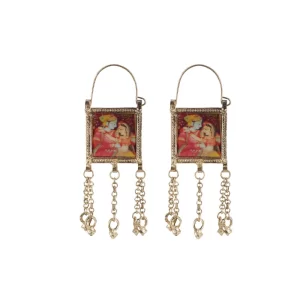 Generic Women’s Alloy, silver Plated Hook Dangler Hanging Earrings-Multicolour