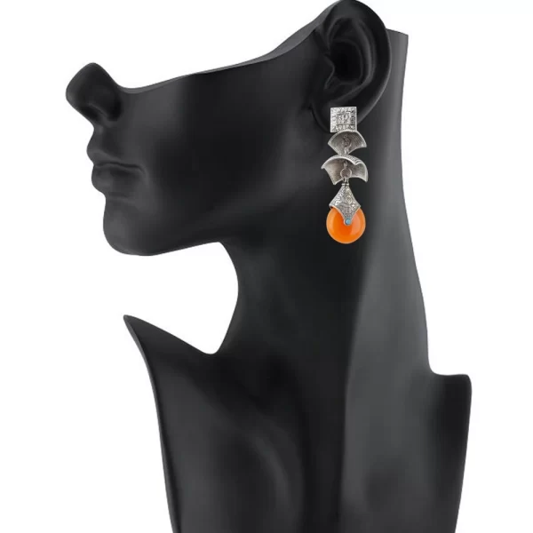 Women's Silver Plated Hook Dangler Hanging Earrings-Silver