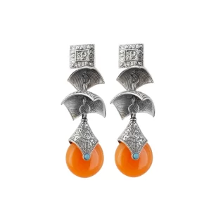 Generic Women’s Silver Plated Hook Dangler Hanging Earrings-Silver