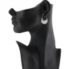 Women's Silver Plated Hook Dangler Hanging Earrings-Silver
