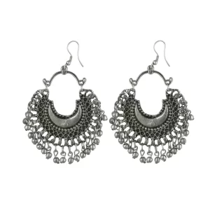 Generic Women’s Alloy, silver Plated Hook Dangler Hanging Earrings-Silver
