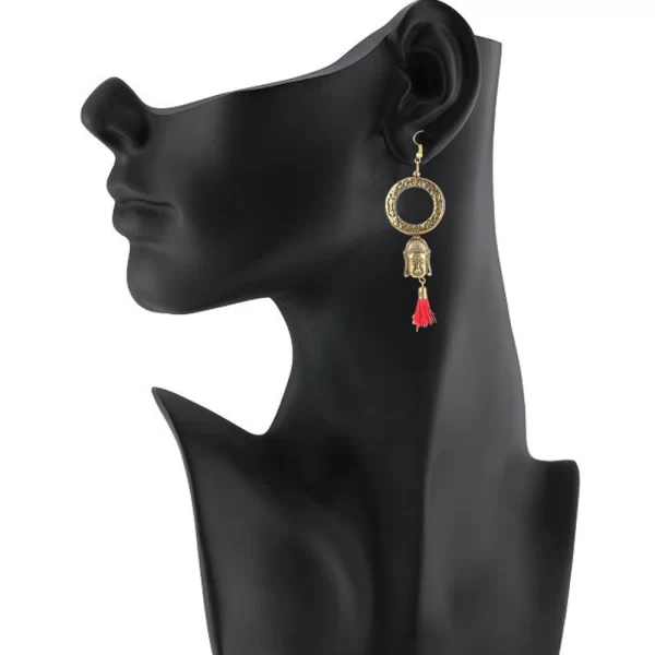 Women's Gold plated Hook Dangler Hanging Tassel Fashion Earrings-Golden