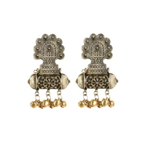 Generic Women’s Gold Plated Hook Dangler Hanging Afgani Earrings-Gold