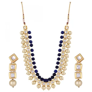 Fashion Jewelry Kundan Pearl Stylish Fancy Wedding Party Wear Jewellery Set
