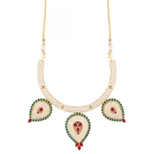 Designer Traditional India Rajasthani Basra Pearl Necklace with Earrings