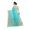 Women's Kota Doria Cotton Saree With Blouse (Sky Blue,6-3 Mtrs)