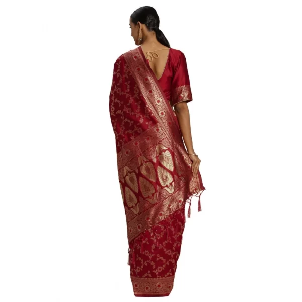 Women's Banarasi Silk Saree (Red,5-6 Mtrs)