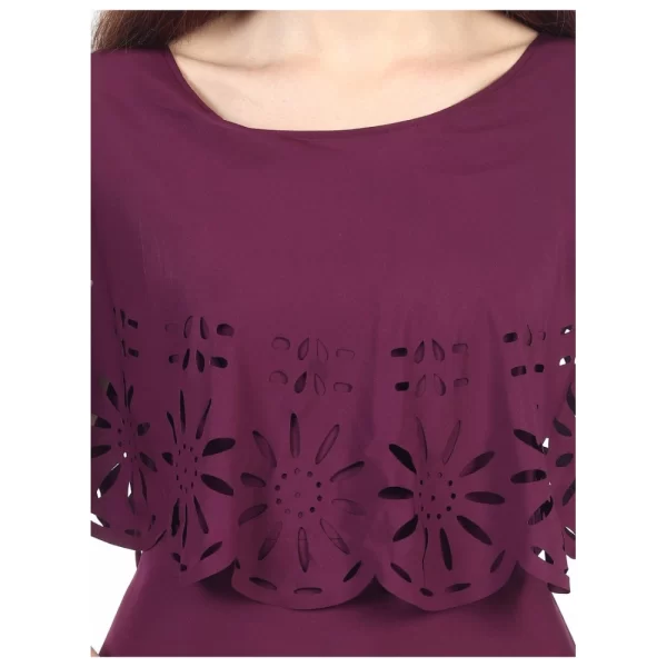 Women's Crepe Solid Sleeveless Full Length Gown(Maroon)