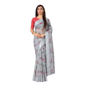 Generic Women’s Cotton Saree (Grey,5-6Mtrs)