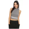 Women's Polyester, Knitting Western Wear Tops (Grey)