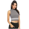 Women's Polyester, Knitting Western Wear Tops (Grey)