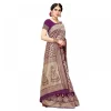 Women's Jacquard Silk Kanjivaram Jacquard Silk Saree With Blouse (Jamli, 5-6 Mtrs)