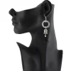 Women's Oxidized Silver plated Buddha Style Earring (Color: Black)