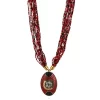 Women's Multicolor Tibetan Style Beads Necklace (Color: Red)