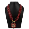 Women's Multicolor Tibetan Style Beads Necklace (Color: Red)