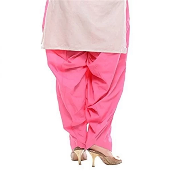 Generic Women's Cotton Solid Patiyala (Color:Baby Pink)