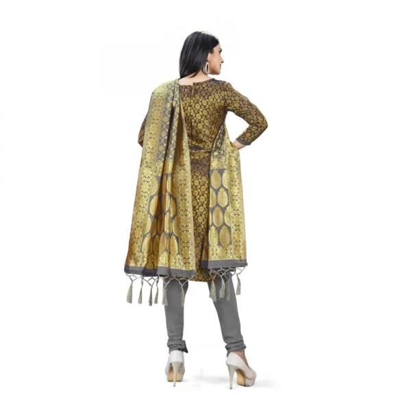 Banarasi Silk Unstitched Salwar-Suit Material Premium Quality With Dupatta (Color: Black)
