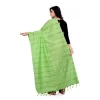 Women's Cotton Jari Woven Work Dupatta (Parrot Green, Length:2-2.4 mtr)