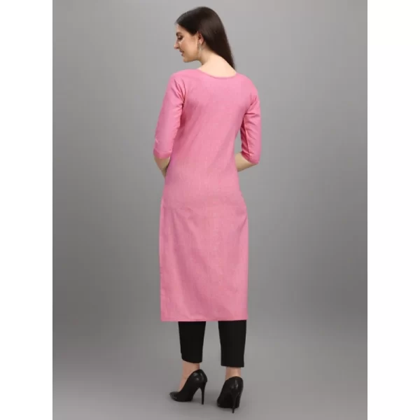 Women's Cotton Straight Kurti (Pink)