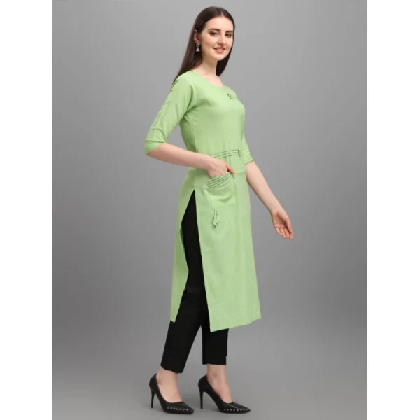Women's Cotton Straight Kurti (Pista)