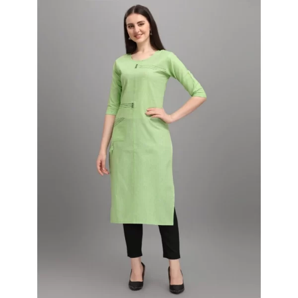 Women's Cotton Straight Kurti (Pista)
