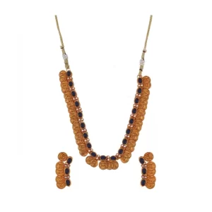Generic Women’s Elegent Laxmi Coin Shape Jewellery Chowker Set (Blue, Free Size)