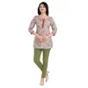 Women's 3/4th Sleeve Viscose Blend Tunic Short Top (Off White)