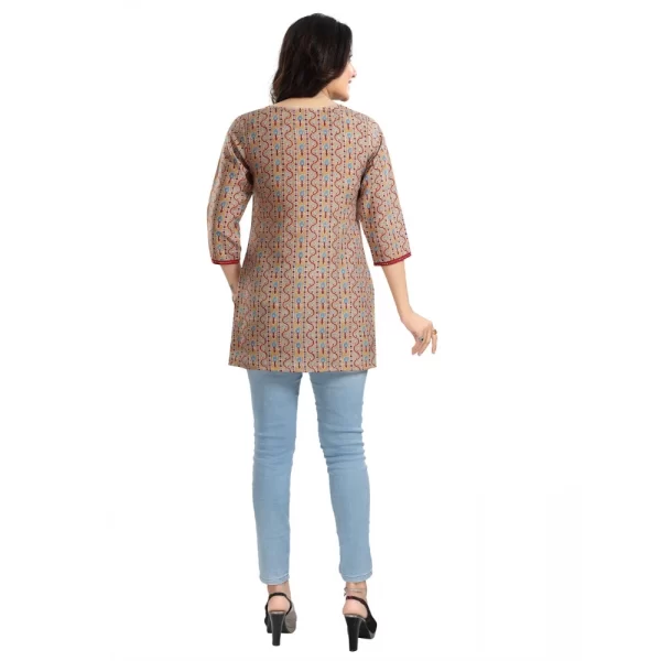 Women's 3/4th Sleeve Viscose Blend Tunic Short Top (Multicolor)