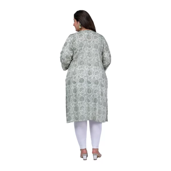 Women's Office wear Golden Foil Capsule Straight Kurti (Green)