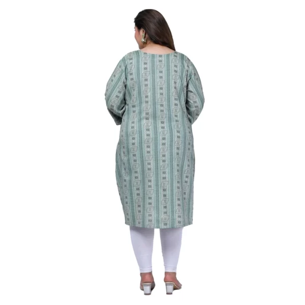 Women's Office wear Golden Foil Capsule A-Line Kurti (Light Green)