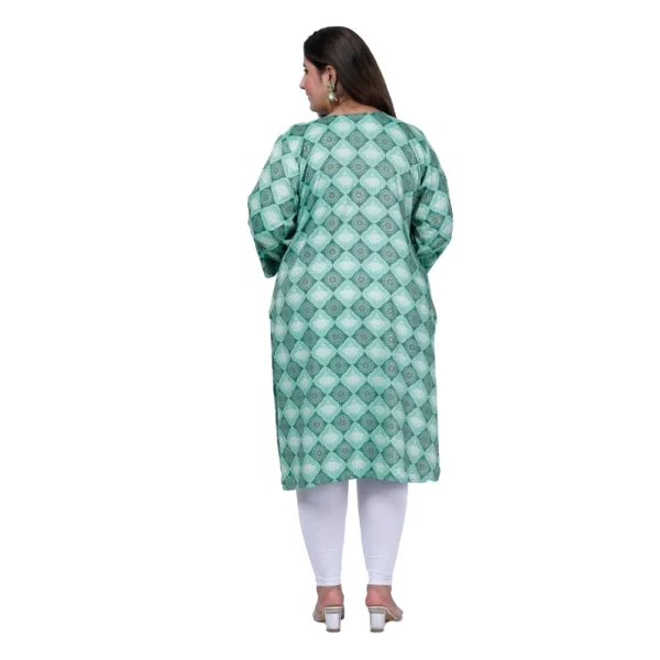 Women's Office wear Golden Foil Capsule Straight Kurti (Light Green)