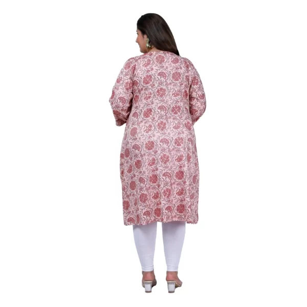 Women's Office wear Golden Foil Capsule A-Line Kurti (Light Pink)
