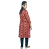 Women's Sambalpuri Certified Handloom Pure Cotton Straight Kurti (Maroon)