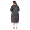 Women's Office wear Stripe Capsule Straight Kurti (Navy Blue)