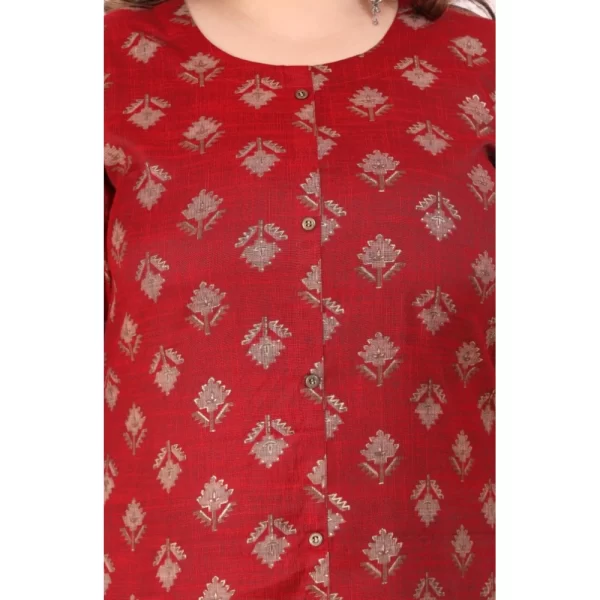 Women's Office wear Floral Printed Capsule A-Line Kurti (Maroon)