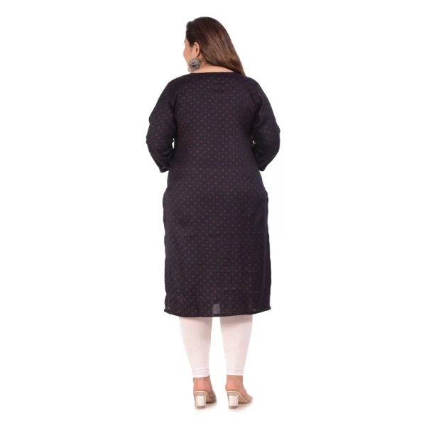 Women's Office wear Bandhni Printed Capsule Straight Kurti (Navy Blue)