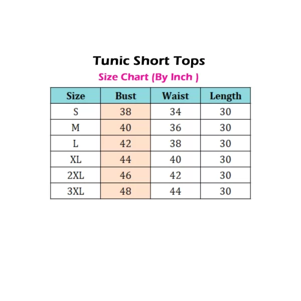Women's 3/4th Sleeve Faux Crepe Tunic Short Top (Multicolor)